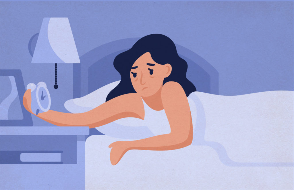 女性ホルモンの影響で不眠に悩む女性